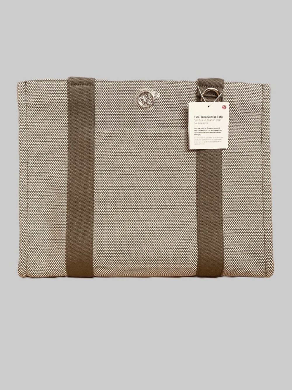 NWT Lululemon Two-Tone Canvas Tote Bag 10L - Grey Eucalyptus / Light Ivory